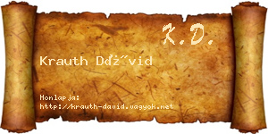 Krauth Dávid névjegykártya